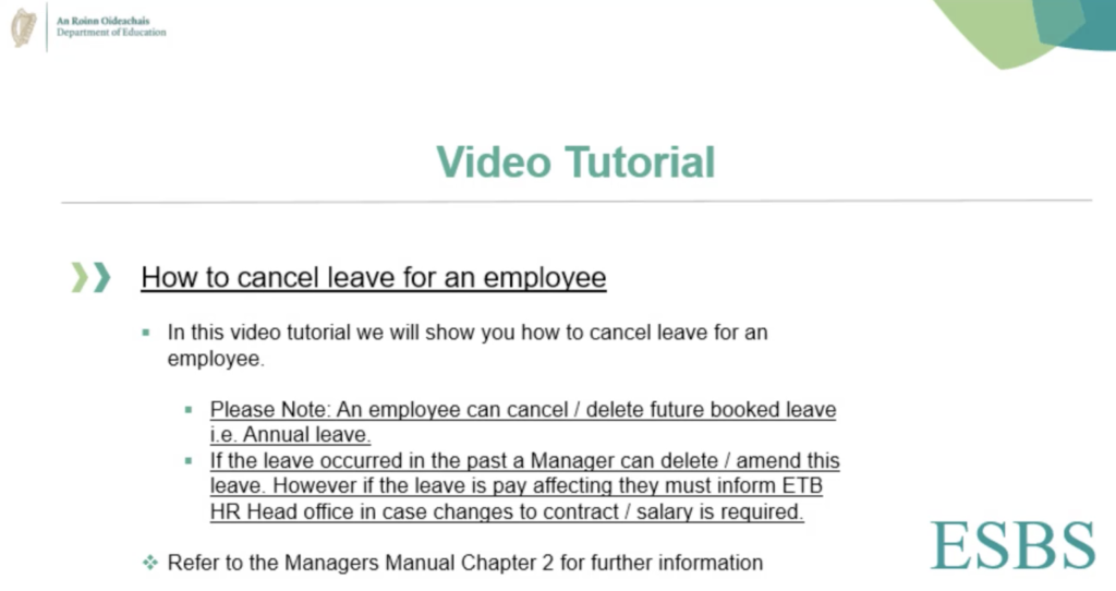 MSS How do I cancel leave for an employee