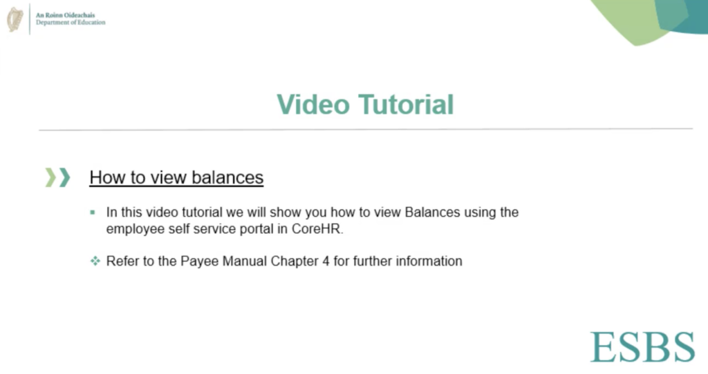 ESS How to view balances