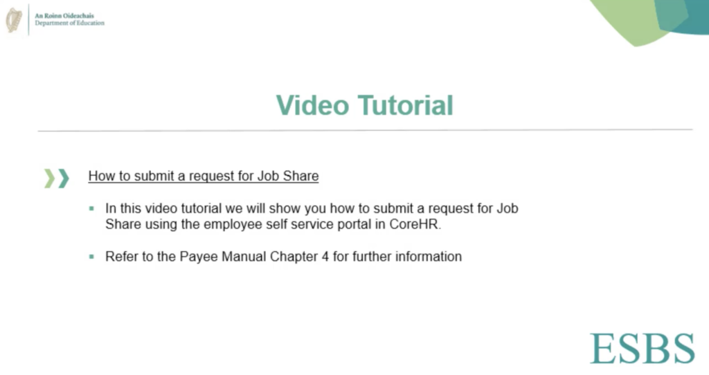 ESS How to submit a request for Job Share