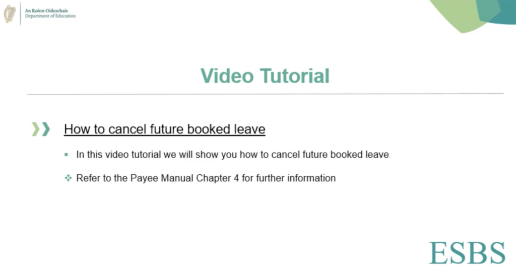 ESS How to cancel future booked leave