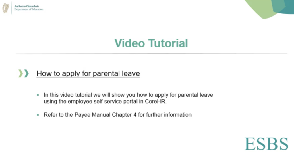 ESS How do I apply for parental leave