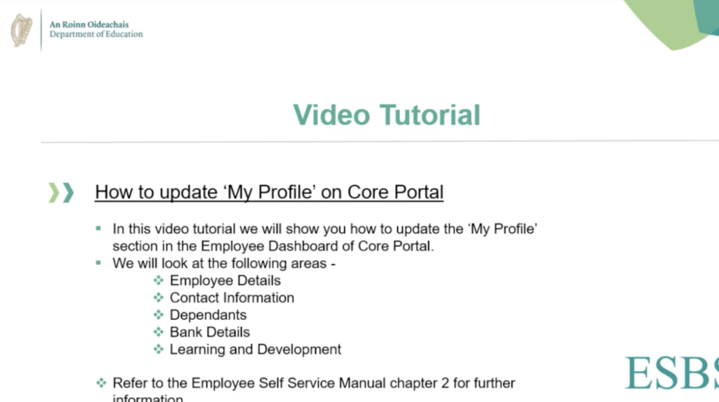 ESS - How to update My Profile in Core Portal